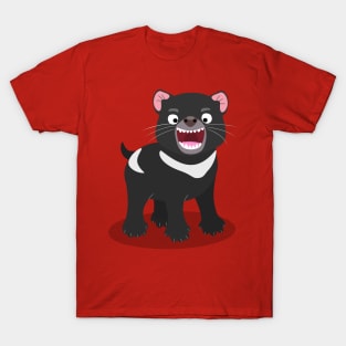 Cute hungry Tasmanian devil cartoon illustration T-Shirt